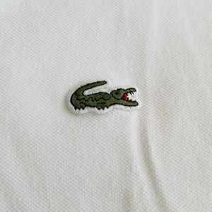 PREOWNED WHITE LACOSTE PIQUE POLO shirt